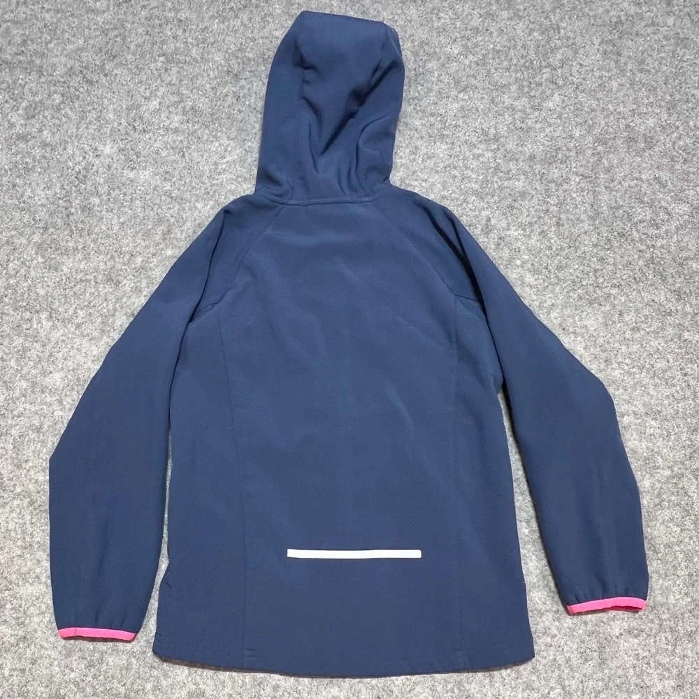 Mountain Gear Kids Softshell Hooded Jacket Navy Pink Full Zip Size 10